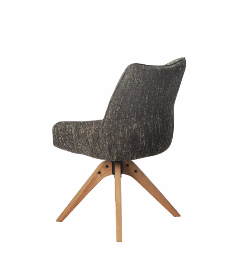 Armlehnstuhl MATTEA - drehbar, Stoff, Dunkelbraun