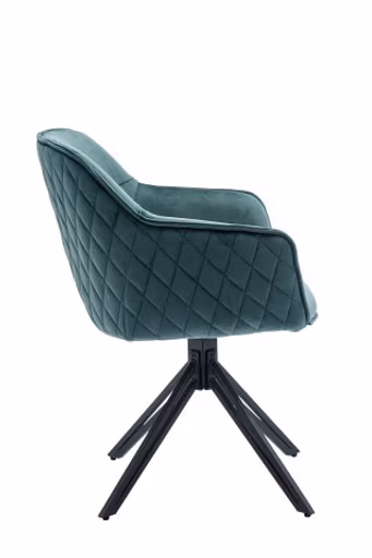 Armlehnstuhl - drehbar, Samt, Grün