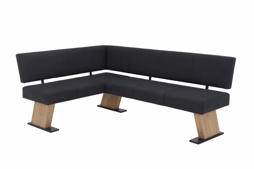 Eckbank - Webstoff, Anthrazit, Artisan Eiche Nachbildung