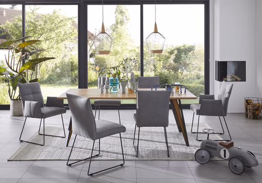 Armlehnstuhl Dinner - Stoff, Grau