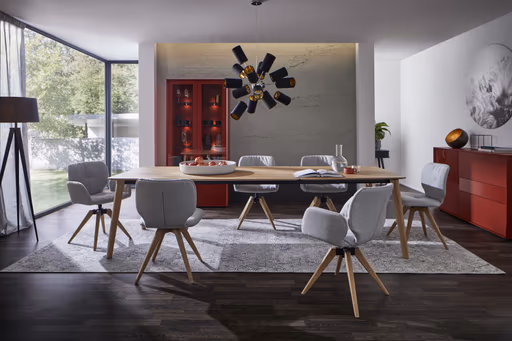 Esstisch Saltino - ausziehbar, LB ca. 180x100 cm, Eiche massiv