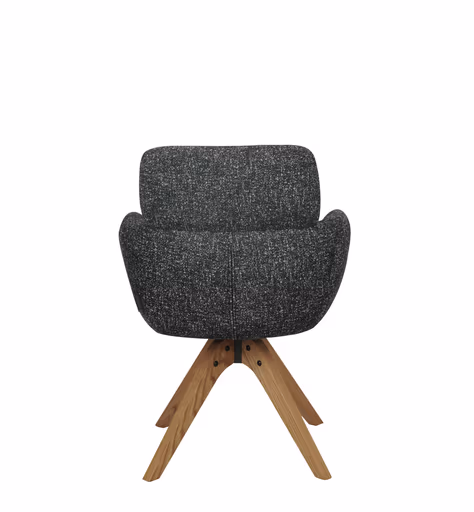 Armlehnstuhl MANJA - drehbar, Stoff, Graublau