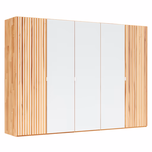 Drehtürenschrank Tigris - B. ca. 300 cm, Kernbuche massiv, geölt