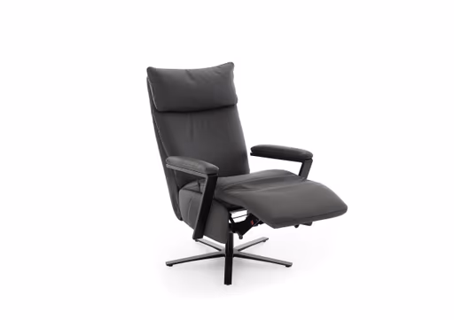 Sessel - Größe L, Relaxfunktion, Leder Anthrazit