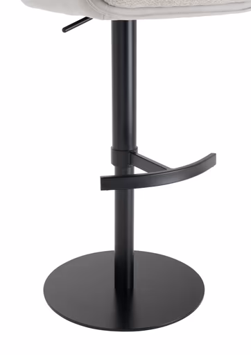 Barhocker MANDY - höhenverstellbar, Stoff, Silbergrau
