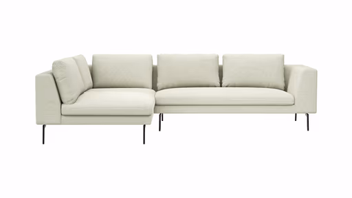 Ecksofa Helmi - Ecke links, 2,5-Sitzer, Cord, Creme