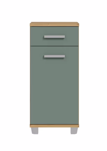Kommode- Eiche Dekor, Graugrün