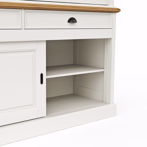 Buffetschrank Louisiana - mit Schiebetüren, teilmassiv, Weiß