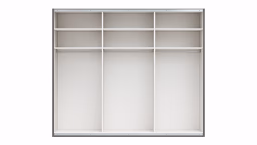 Schwebetürenschrank Viana - B ca. 271 cm, Lack, Steingrau