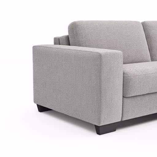 Sofa Nuoro - 3-Sitzer inkl. Schlaffunktion, Stoff, Grau