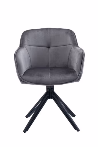 Armlehnstuhl - drehbar, Samt, Grau