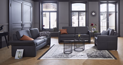 Sessel Arima - Leder, Anthrazit