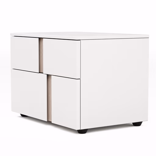 Nachttisch Loretto - Lack matt, Weiß