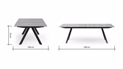 Esstisch Dinner - ausziehbar, LB ca. 220x100 cm, Eiche massiv