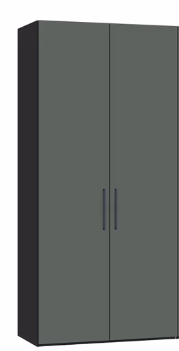 Drehtürenschrank JOIN IT- B ca. 101 cm., Schwarz, Graugrün