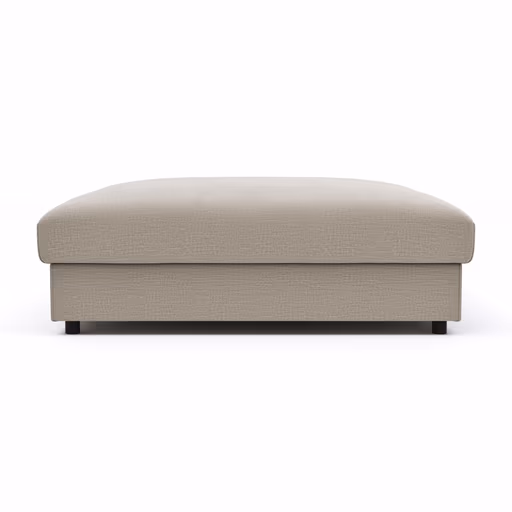 Hocker Stormy - LB ca. 110x110 cm, Stoff, Graubeige