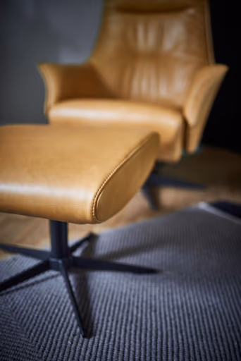 Hocker Girona - Leder, Cognac