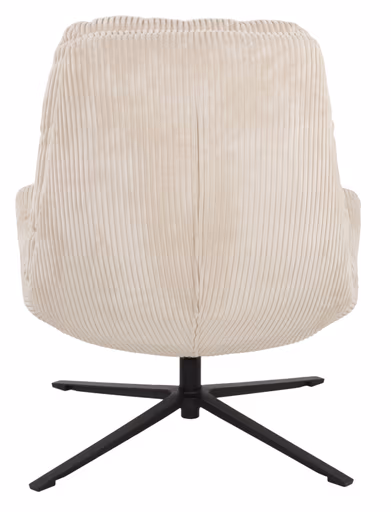 Relaxsessel mit Hocker - drehbar, Cord, Beige