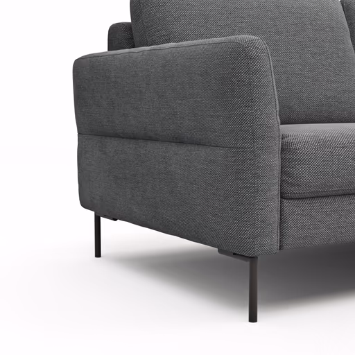 Ecksofa Enna - 3-Sitzer, Ecke rechts, Sitzvorzug (motorisch), Stoff, Anthrazit