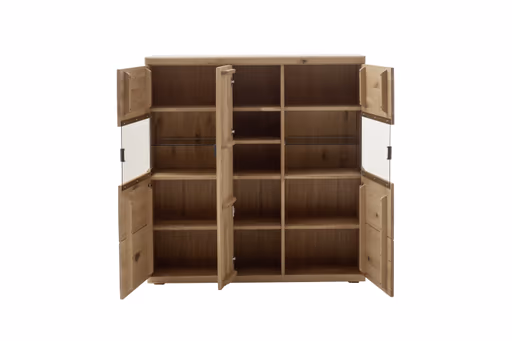 Highboard - mit Hirnholz Applikation, Balkeneiche, massiv