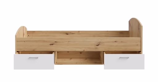 Bettgestell FILIPO- Liegefläche ca. 90x200 cm, Eiche Dekor, Weiß