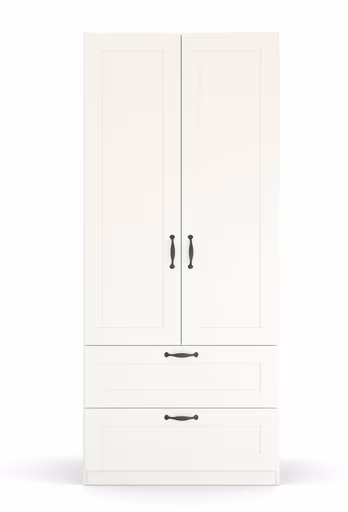 Drehtürenschrank ROMAN SPIN- B ca. 91 cm, Weiß, Landhausoptik