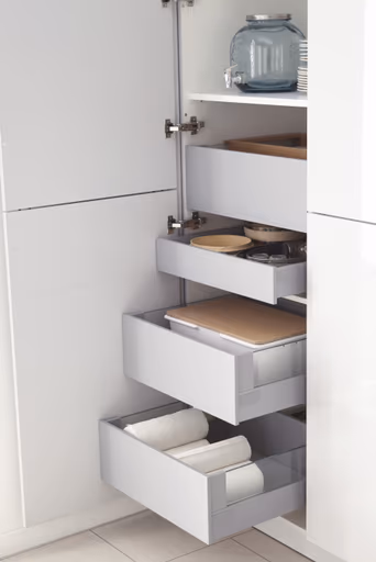 U-Küche 56.100 GL 9 519, Kristallgrau Lack Hochglanz