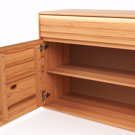 Sideboard Hillsboro - inkl. Beleuchtung, Buche/Kernbuche natur, geölt