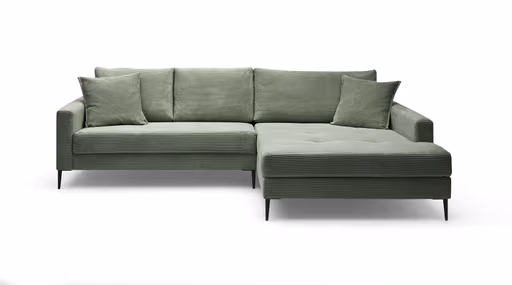 Ecksofa- 3-Sitzer, Ecke rechts, Stoff, Grün