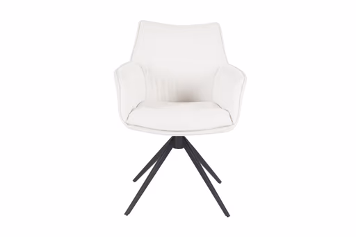Armlehnstuhl MAIKE - drehbar, Stoff, Weiß
