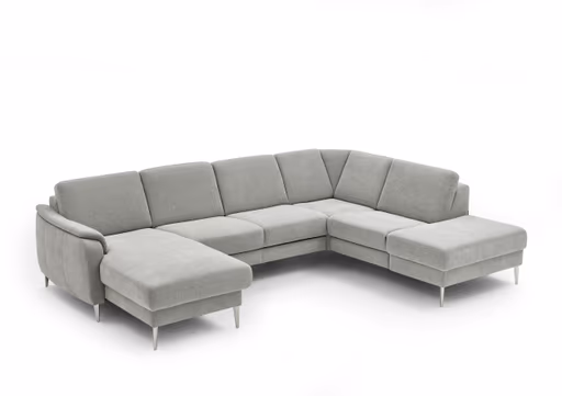 Wohnlandschaft - Longchair links mit 2,5-Sitzer und Ecke rechts