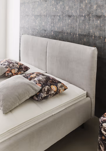 Polsterbett - Liegefläche ca. 180x200 cm, Feincord Silber