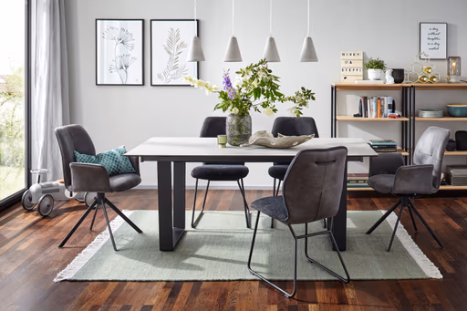 Esstisch Dinner - LB ca. 200x95 cm, Kunststoff, Hellgrau