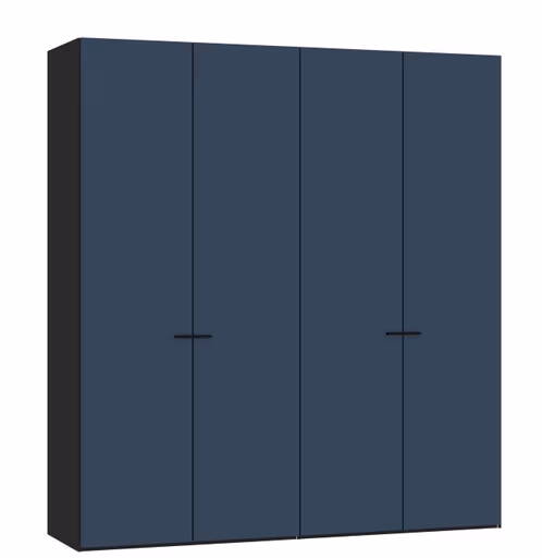 Drehtürenschrank JOIN IT- B ca. 202 cm,  Schwarz, Glas, Blaugrau, Matt
