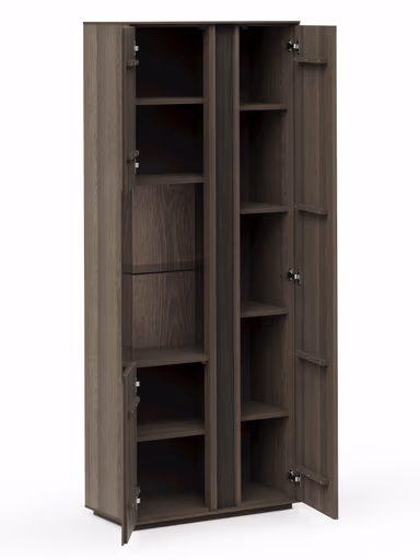 Vitrine Saratoga - Buche massiv, silbergrau geölt