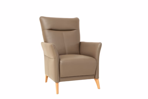 Sessel Rosario - Leder, Rauchbraun