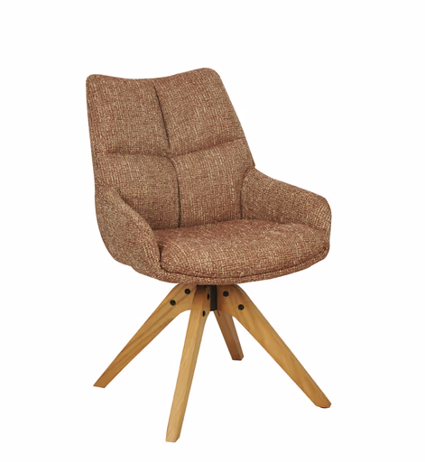 Armlehnstuhl MATTEA - drehbar, Stoff, Bordeaux