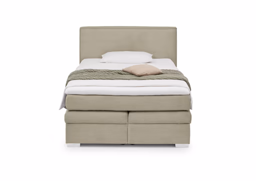 Boxspringbett- Liegefläche ca. 140x200 cm, Stoff, Taupe