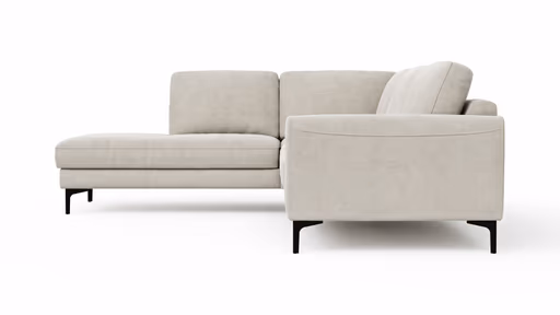 Ecksofa Oviedo - 2,5-Sitzer mit Ecke rechts, Stoff, Natur