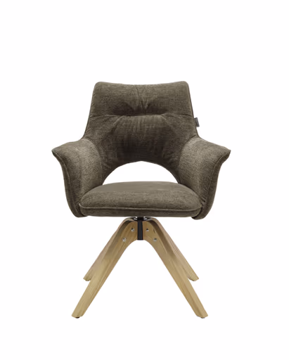 Armlehnstuhl MARYLA - drehbar, Stoff, Cappuccino