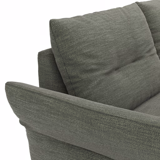 Ecksofa Bahia - 2,5-Sitzer mit Longchair rechts inkl. Armlehne verstellbar, Stoff, Olive