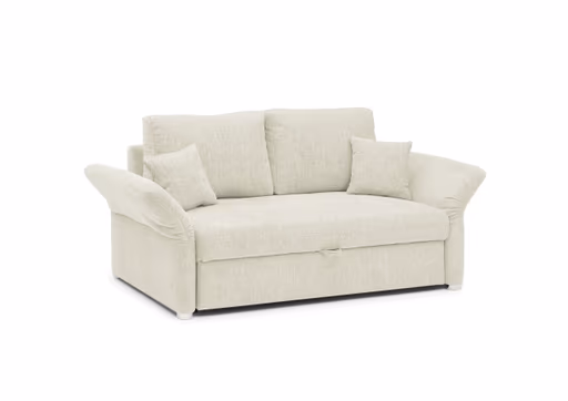 Sofa JORDEN - 2,5-Sitzer, inkl. Schlaffunktion, verstellbare Armlehnen, Stoff, Creme