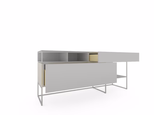 Sideboard Catona - Lack matt, Steingrau