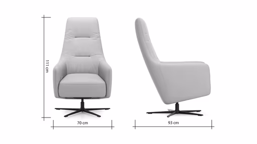 Relaxsessel Rufus - inkl. Relaxfunktion, Leder, Anthrazit