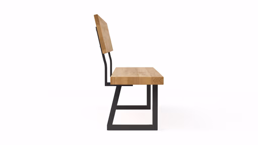 Holzbank Clifton - mit Rückenlehne, Breite ca. 180cm, Wildeiche massiv, natur