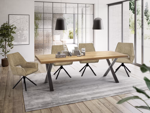 Armlehnstuhl MARESA - drehbar, Stoff, Braun