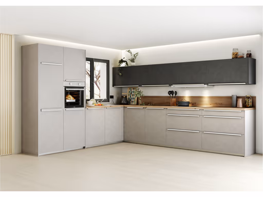 L-Küche 52.210 11 520, Beton Kieselgrau Nachbildung