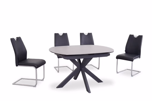 Freischwinger MERVE - Leder, Schwarz