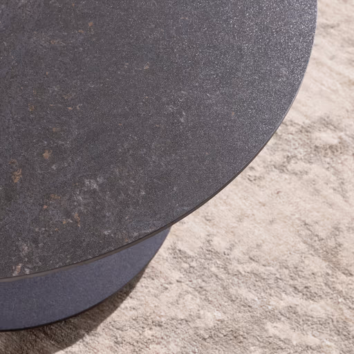 Couchtisch Camas - LBH ca. 75x75x42 cm, Keramik, Schwarz