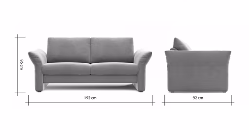 Sofa Gotera -  2,5-Sitzer inkl. Rückenlehne verstellbar, Stoff, Natur